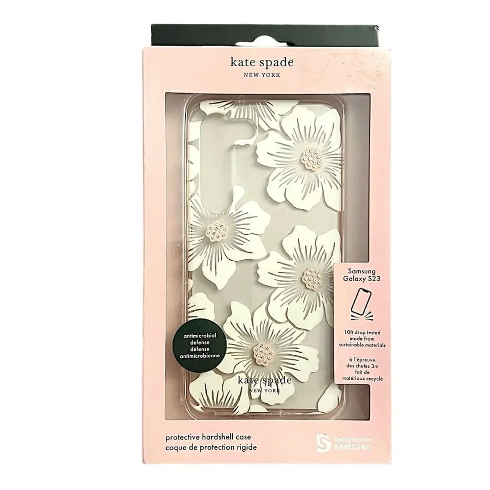 Kate Spade Protective Hardshell Case Hollyhock Floral For Samsung Galaxy S23 NWT